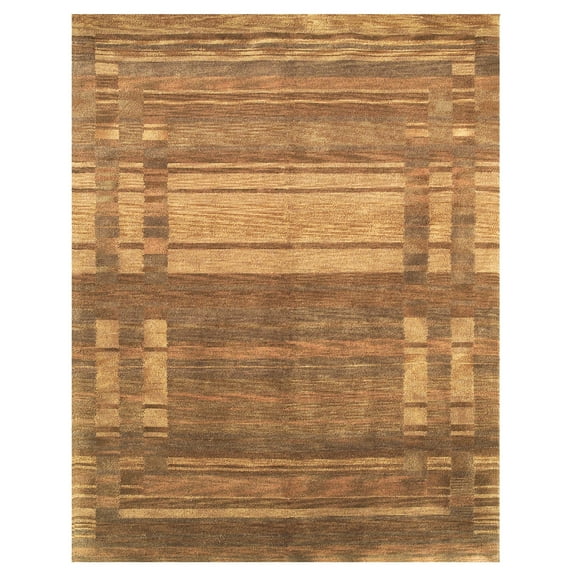 Berlin Hand Knot Flatweave Rug, Chocolate Brown, 5ft x 8ft Area Rug