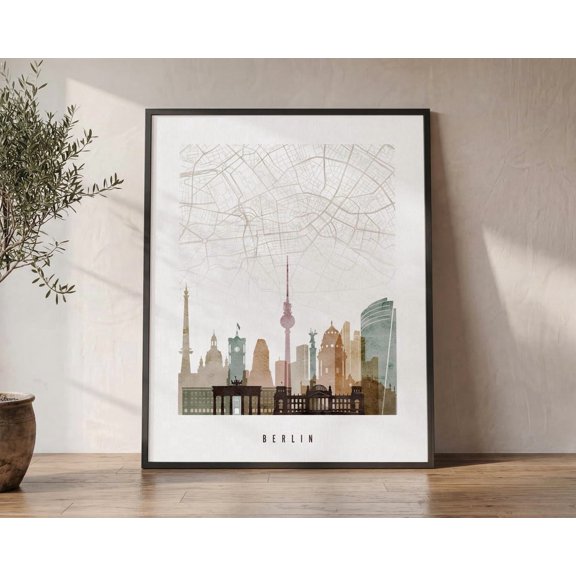 Berlin Map City For Home Poster, Versatile Travel Inspired Theme For Home, Bedroom And Office Decor