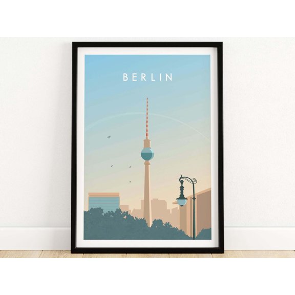 Berlin Poster Travel Print Germany Berlin Wall Art Skyline Cityscape Wanderlust Minimalist