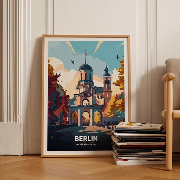 Berlin Skyline Art Print Travel Poster Home Decor Gift C20302