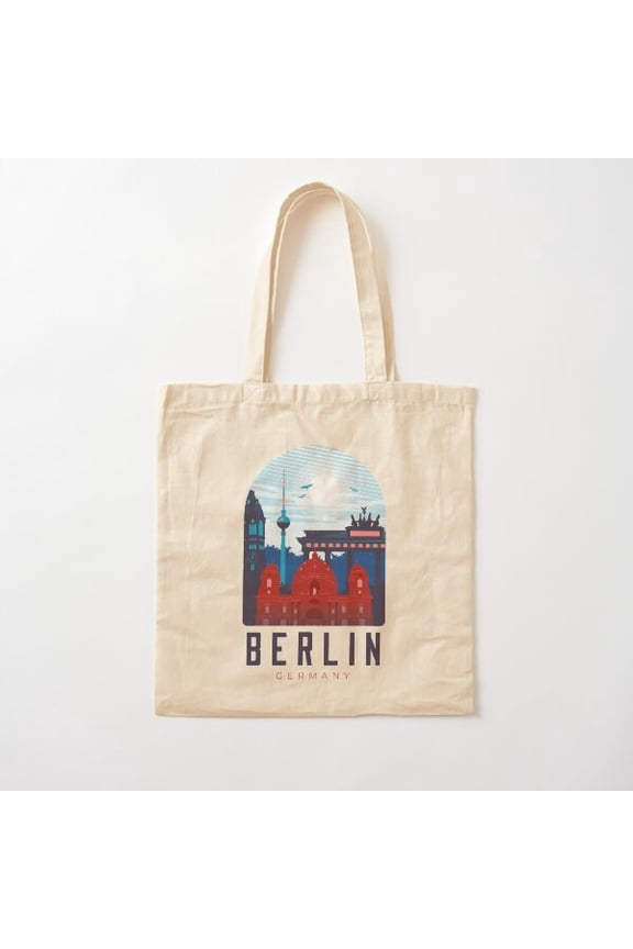 Berlin, Skyline, City, Capital, Germany Cotton Tote Bag Canvas Tote Bag, Family Gift For Mother, Her
