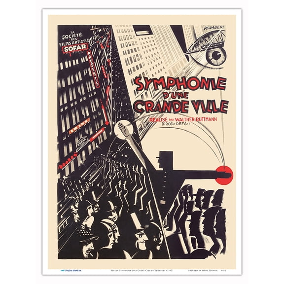 Berlin Symphony of a Great City (Symphonie d'une Grande Ville) - Directed by Walther Ruttmann - Vintage French Film Movie Poster by Venabert c.1927 - Master Art Print (Unframed) 9in x 12in
