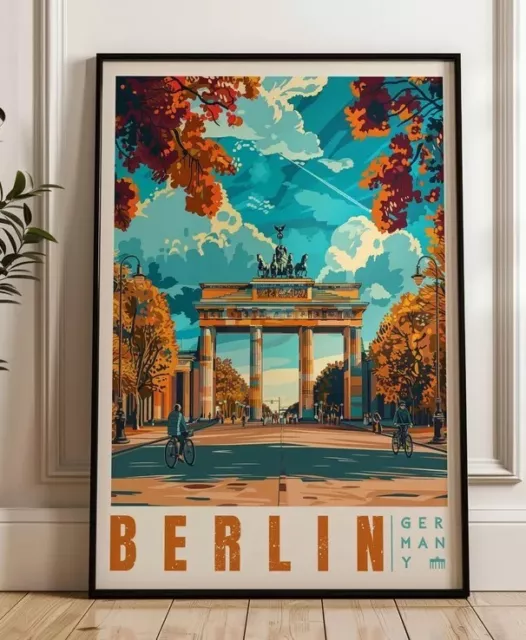 German Fun Poster Berlin Travel Poster - Germany Wall Art Print, Illustration Poster NO ...