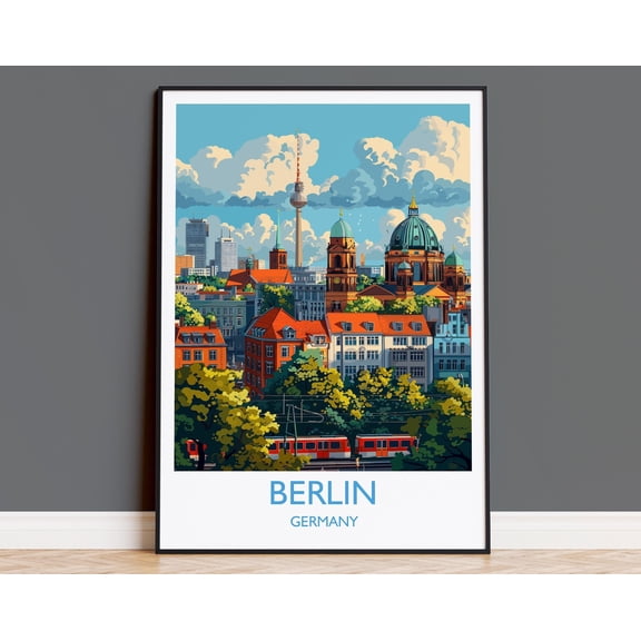 Berlin Travel Print Wall Art, Travel Poster of Berlin, Berlin Art Lovers Gift, Germany Art Gift, 16x24 UNFRAMED