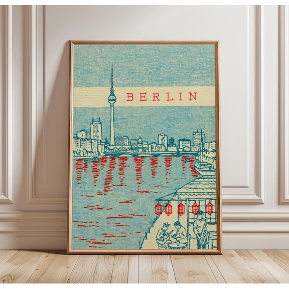 Berlin Travel River Cruise Print Architecture Wall Art, Unframed Paper Print