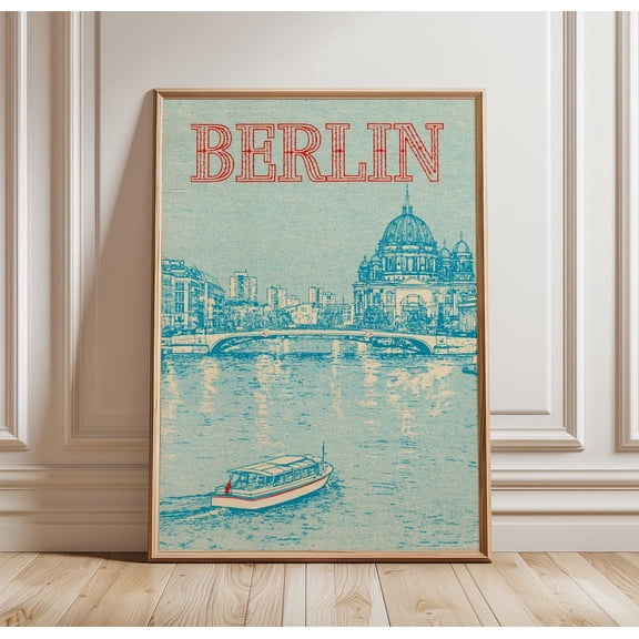 Berlin Travel River Cruise Print Architecture Wall Art, Unframed Paper Print