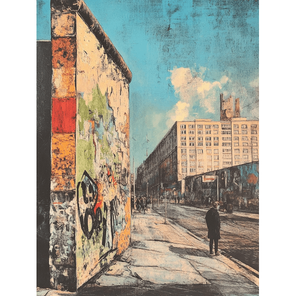 Berlin Wall Graffiti Canvas Art PrintSuitable for Living RoomOfficeHallwayand Gallery Wall Decor.
