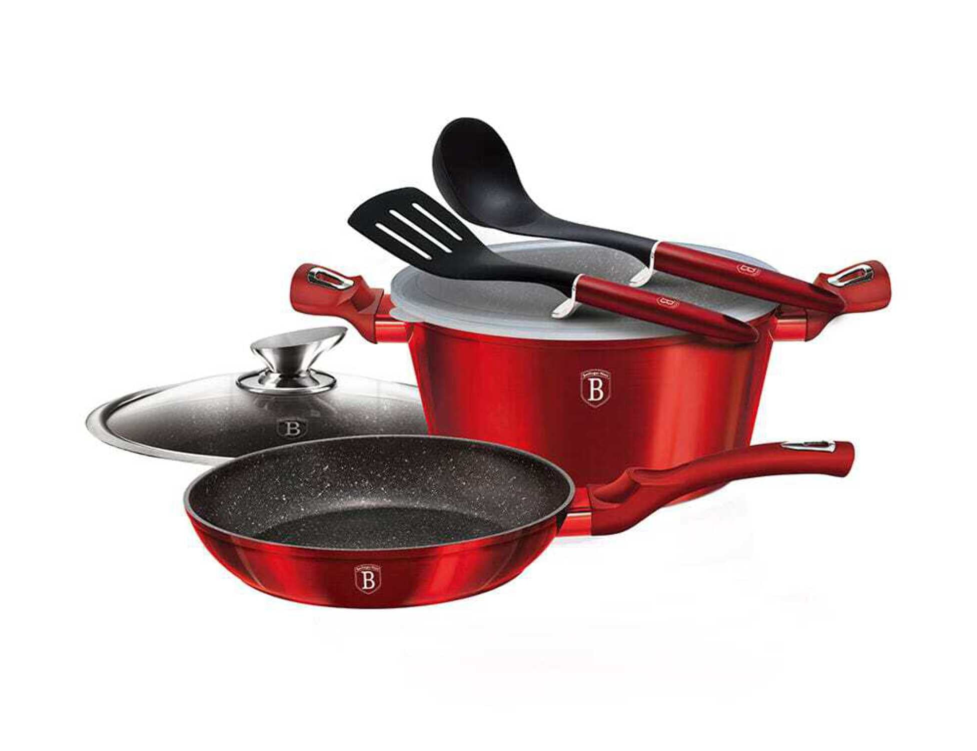 Berlinger Haus 6-Piece Kitchen Cookware Set Burgundy Collection ...