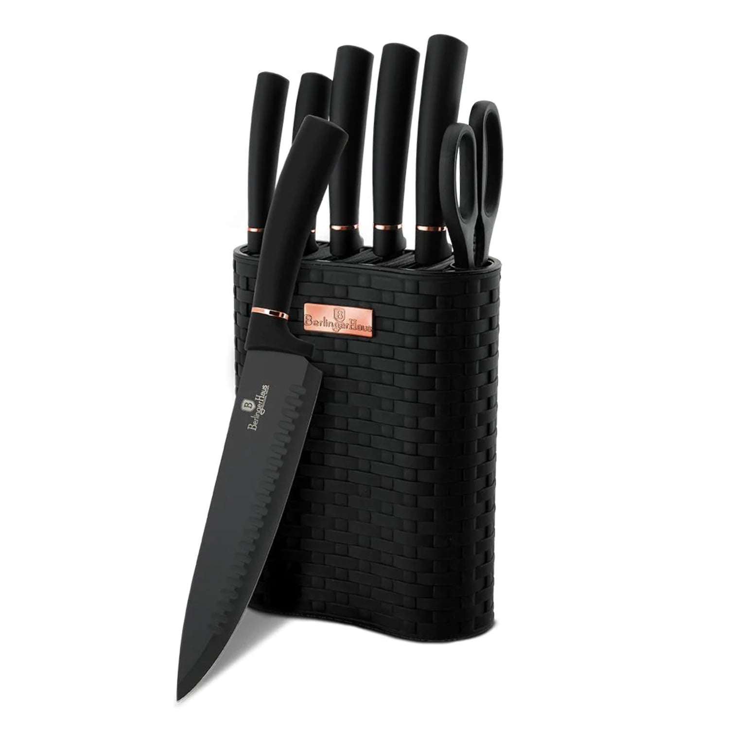 Elegant Black and Rose Gold Kitchen Knife Set – Stylish & Functional