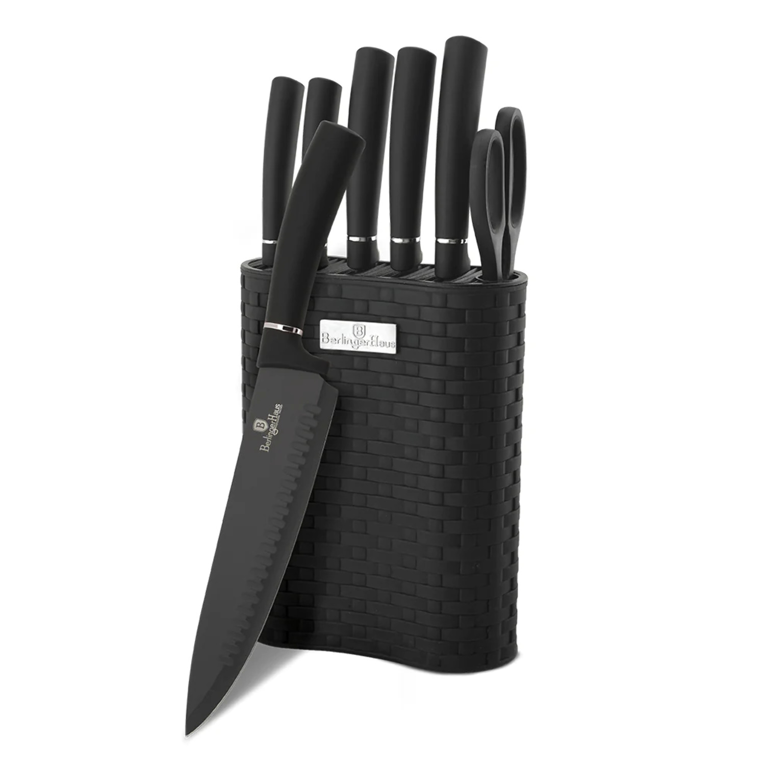 BerlingerHaus 7 Piece Kitchen Knife Set with Block, Stainless Steel Chef Knife Set with Stand