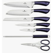 BerlingerHaus 8-Piece Kitchen Knife Set With Acrylic Stand Knives Set, Purple