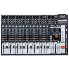 Berlingtone BR-166MX, Professional 16 - Channel Bluetooth Studio Audio Mixer - DJ Sound Controller Interface w/ USB Drive MP3, RCA, XLR Microphone Jack, 7 Band EQ, 16BIT Digital Multi Effect Processor