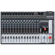 Berlingtone BR-166MX, Professional 16 - Channel Bluetooth Studio Audio Mixer - DJ Sound Controller Interface w/ USB Drive MP3, RCA, XLR Microphone Jack, 7 Band EQ, 16BIT Digital Multi Effect Processor