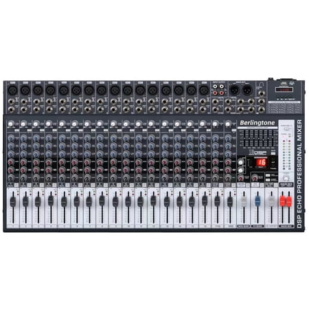 Berlingtone Channel Bluetooth Studio Audio Mixer with USB Drive MP3, RCA, XLR Microphone Jack, 7 Band EQ