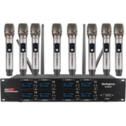 Berlingtone BR-800UM Professional 8-Channel Wireless Handheld Dynamic Microphone System, Fixed Frequency Channel, Metal Mic and Receiver, for Singing, Church, DJ, Concert, Up to 260ft Range