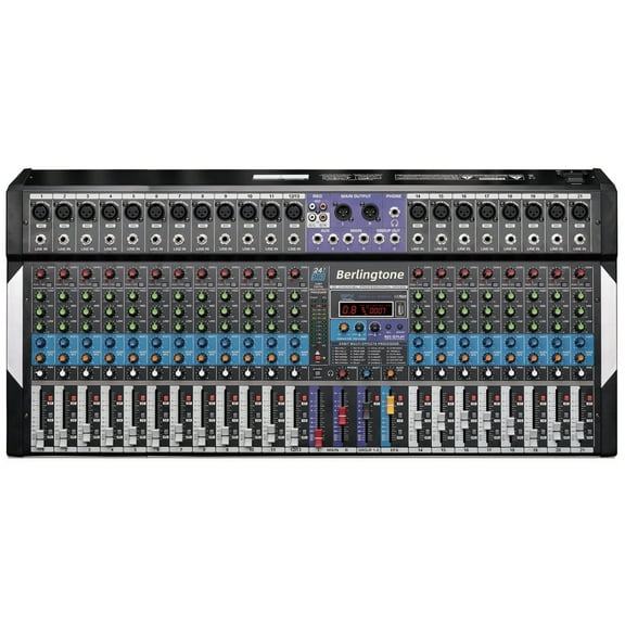 Berlingtone BR-20MX- 20 Channel Professional Bluetooth Studio Audio Mixer - DJ Sound Controller, USB MP3 Player, PC Recording,18 Microphone Jack, 48V Phantom Power, 24BIT Digital Effect, Metal chass
