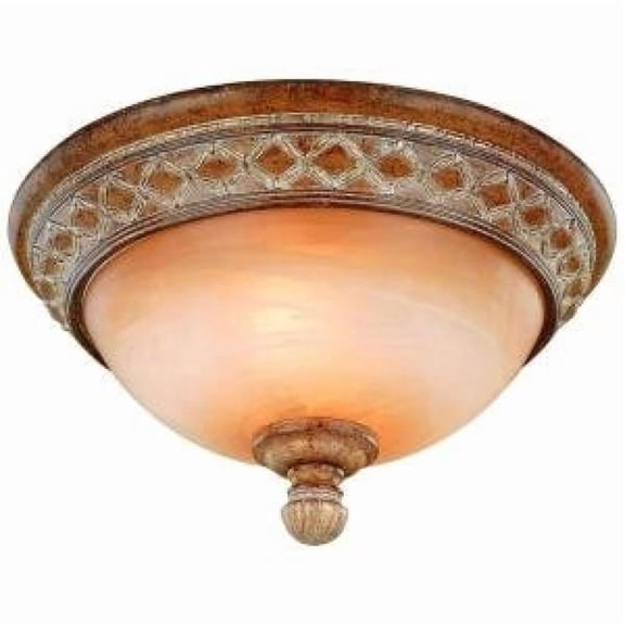 Hampton Bay Berlini 2 Light Flush Mount 6.8"x13"x13" Light Fixture with Tuscan Patina Finish