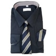 thumbnail image 1 of Berlioni Boys Italian Long Sleeve Dress Shirt With Tie & Hanky (2, Navy), 1 of 1