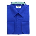thumbnail image 1 of Berlioni Italy Men's Convertible Cuff Solid Dress Shirt Blue, 1 of 2