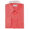 thumbnail image 1 of Berlioni Italy Men's Convertible Cuff Solid Dress Shirt Coral, 1 of 3