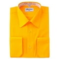 thumbnail image 1 of Berlioni Italy Men's Convertible Cuff Solid Dress Shirt Gold, 1 of 2