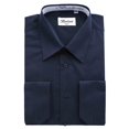 thumbnail image 1 of Berlioni Italy Men's Convertible Cuff Solid Dress Shirt Navy, 1 of 3