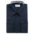 thumbnail image 1 of Berlioni Italy Men's Convertible Cuff Solid Dress Shirt Navy, 1 of 2