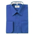 thumbnail image 1 of Berlioni Italy Men's Convertible Cuff Solid Long Sleeve Dress Shirt Blue, 1 of 3