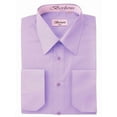 thumbnail image 1 of Berlioni Italy Men's Convertible Cuff Solid Long Sleeve Dress Shirt Lilac, 1 of 3