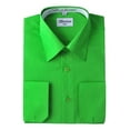 thumbnail image 1 of Berlioni Italy Men's Premium Classic French Convertible Cuff Long Sleeve Dress Shirt Apple Green Medium 34/35, 1 of 2