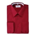 thumbnail image 1 of Berlioni Italy Men's Premium Classic French Convertible Cuff Long Sleeve Dress Shirt Burgundy X-Large 36/37, 1 of 2