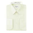 thumbnail image 1 of Berlioni Italy Men's Premium Classic French Convertible Cuff Long Sleeve Dress Shirt Off White 5X-Large 38/39, 1 of 2