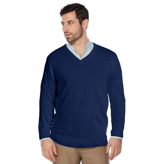 Berlioni Italy Men's Slim Fit Microfiber V-Neck Dress Pullover Sweater