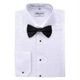 thumbnail image 1 of Berlioni Italy Men's Tuxedo Dress Shirt with Bow-Tie (Lay-Down 135, L (16-16½) sleeve: 32/33), 1 of 2
