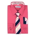 thumbnail image 1 of Berlioni Italy Toddlers Kids Boys Long Sleeve Dress Shirt Set With Tie & Hanky Coral 14, 1 of 2