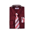 thumbnail image 1 of Berlioni Kids Boys Long Sleeve Dress Shirt With Tie and Hanky  Burgundy, 1 of 2
