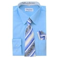 thumbnail image 1 of Berlioni Kids Boys Long Sleeve Dress Shirt With Tie and Hanky Light Blue, 1 of 2