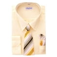 thumbnail image 1 of Berlioni Kids Boys Long Sleeve Dress Shirt With Tie and Hanky Off White, 1 of 2