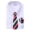 thumbnail image 1 of Berlioni Kids Boys Long Sleeve Dress Shirt With Tie and Hanky  White, 1 of 2