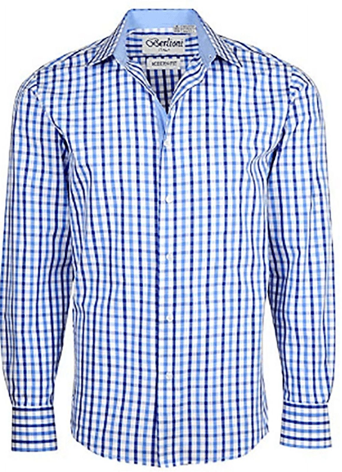 Berlioni Men's Designer Premium Yarn Dyed Plaid Checkered Button Down — free download