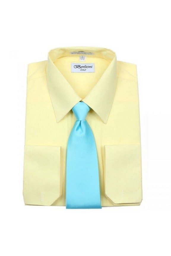 Men's Long Sleeve Dress Shirt Tie And Hanky Gift Set