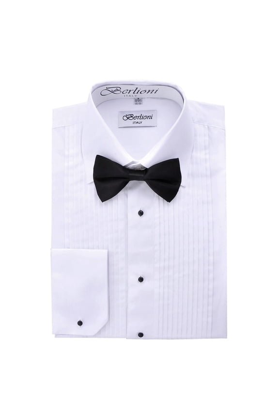 Men's Long Sleeve Tuxedo Dress Shirt White Laydown 3X-Large 36/37 Sleeve