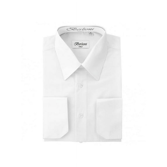 Berlioni Men's Solid Colors One Pocket Dress Shirts