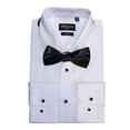 thumbnail image 1 of Berlioni Men’s Tuxedo Laydown Flat Front Slim Fit Dress Shirt Bow Tie French Cuf, 1 of 1