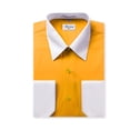 thumbnail image 1 of Berlioni Men's Two-Tone French Convertible Cuff Button Up Dress Shirt Gold X-Large 32/33, 1 of 2
