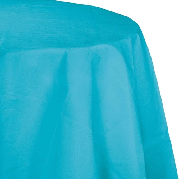 Bermuda Blue 2/Ply Poly Paper Round Tablecloth 3 Pack
