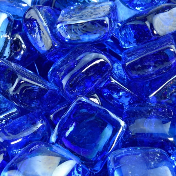 Bermuda Blue Fire Pit Glass Cubes | 1", 10 lbs