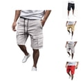 thumbnail image 1 of Bermuda Cargo Shorts for Men Summer Casual Elastic Waist Straight Leg Slim Fit Work Shorts with Pockets, 1 of 8