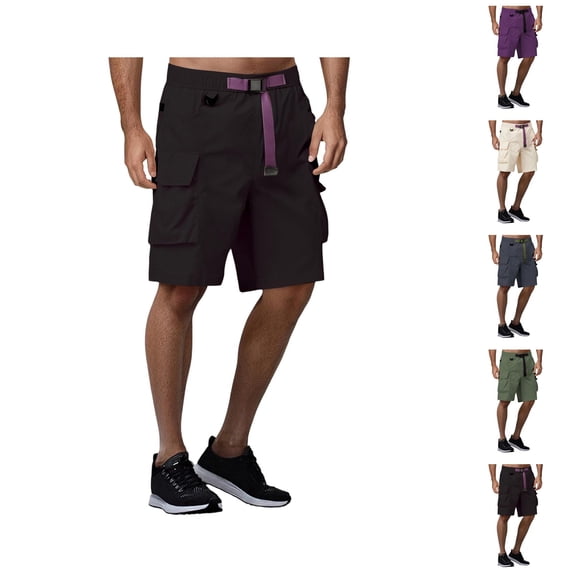 Bermuda Cargo Shorts for Men Summer Casual Elastic Waist Wide Straight Leg Relaxed Fit Hiking Shorts with Pockets