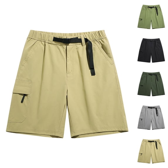 Bermuda Cargo Shorts for Men Summer Casual Elastic Waist Wide Straight Leg Relaxed Fit Work Shorts with Pockets